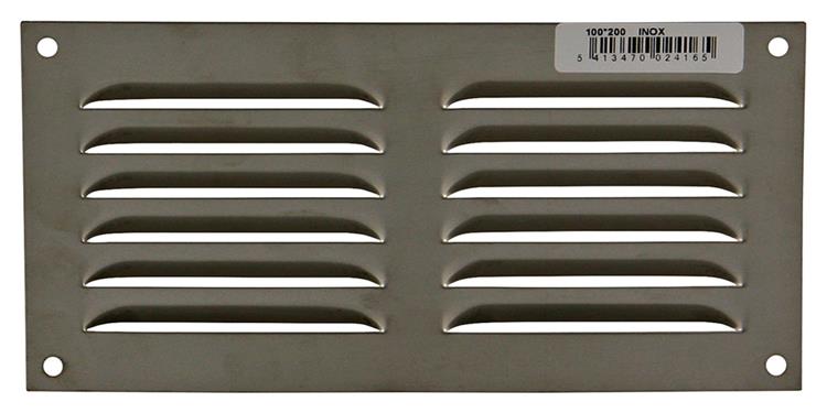 Renson 1006358 - schoepenrooster vlak 438 inox 200x100mm | 5 stuks