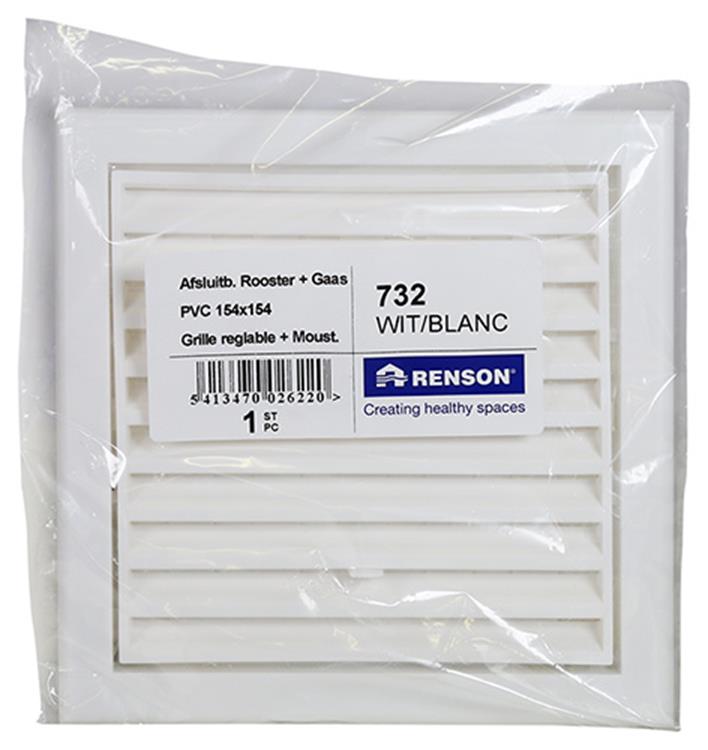 Renson 1006740 - rooster pvc 732 wit 154x154mm | 1 stuks