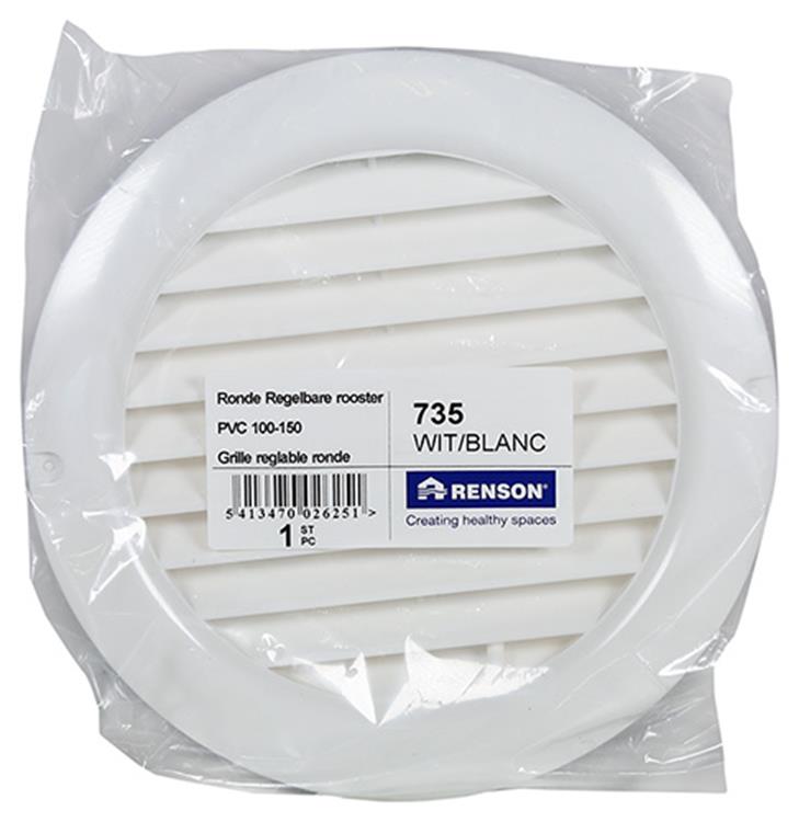 Renson 1006743 - rooster rond pvc735 wit 100-150mm | 1 stuks