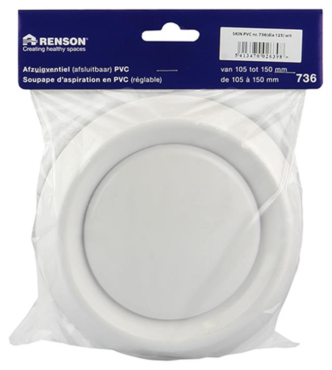 Renson 1006378 - afzuigventiel inbouw 736 pvc ø100 | 2 stuks