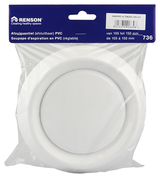 Renson 1006380 - afzuigventiel inbouw 736 dia pvc ø125 | 2 stuks
