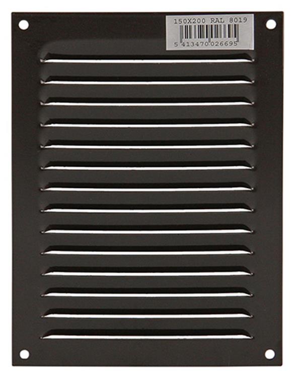 Renson 1006304 - schoepenrooster vlak alu ral 8019 150x200mm | 10 stuks