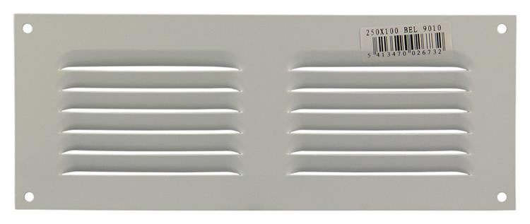 Renson 1006306 - schoepenrooster vlak alu ral 9010 250x100mm | 10 stuks