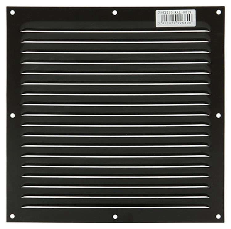 Renson 1006310 - schoepenrooster vlak alu ral 8019 250x250mm | 10 stuks