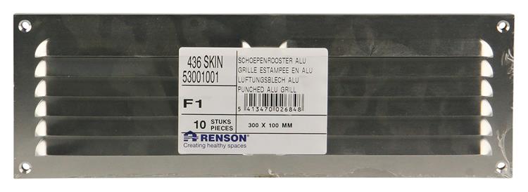Renson 1006311 - schoepenrooster vlak alu f1 300x100mm | 10 stuks