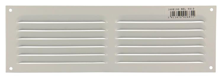Renson 1006312 - schoepenrooster vlak alu ral 9010 300x100mm | 10 stuks