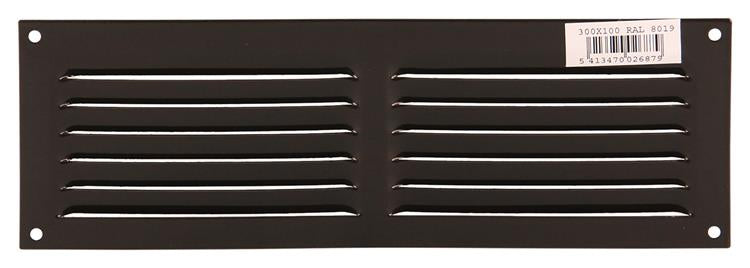 Renson 1006313 - schoepenrooster vlak alu ral 8019 300x100mm | 10 stuks