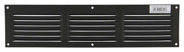 Renson 1006317 - schoepenrooster vlak alu ral 8019 400x100mm | 10 stuks