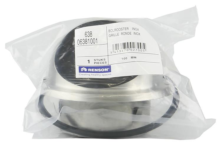 Renson 1006275 - bolrooster inbouw 638 inox ø100 | 2 stuks