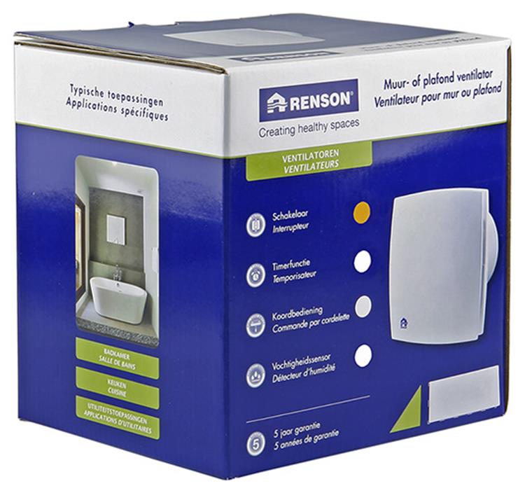 Renson 1006434 - mechanische ventilator standaard 7112 grijs ø 125 | 1 stuks