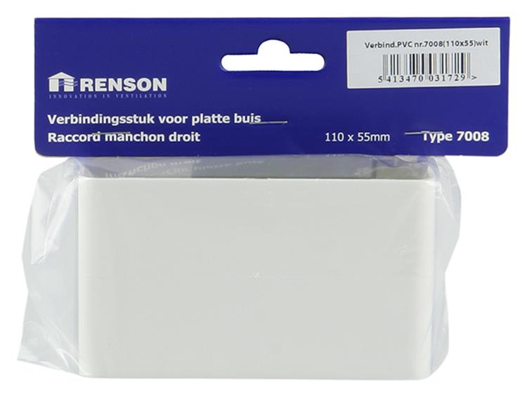 Renson 1006399 - pvc verbindingsstuk 7008 wit 110x55mm | 4 stuks