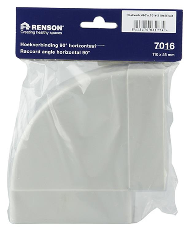 Renson 1006405 - pvc hoekverbinding hor.90° 7016 wit 110x55mm | 3 stuks