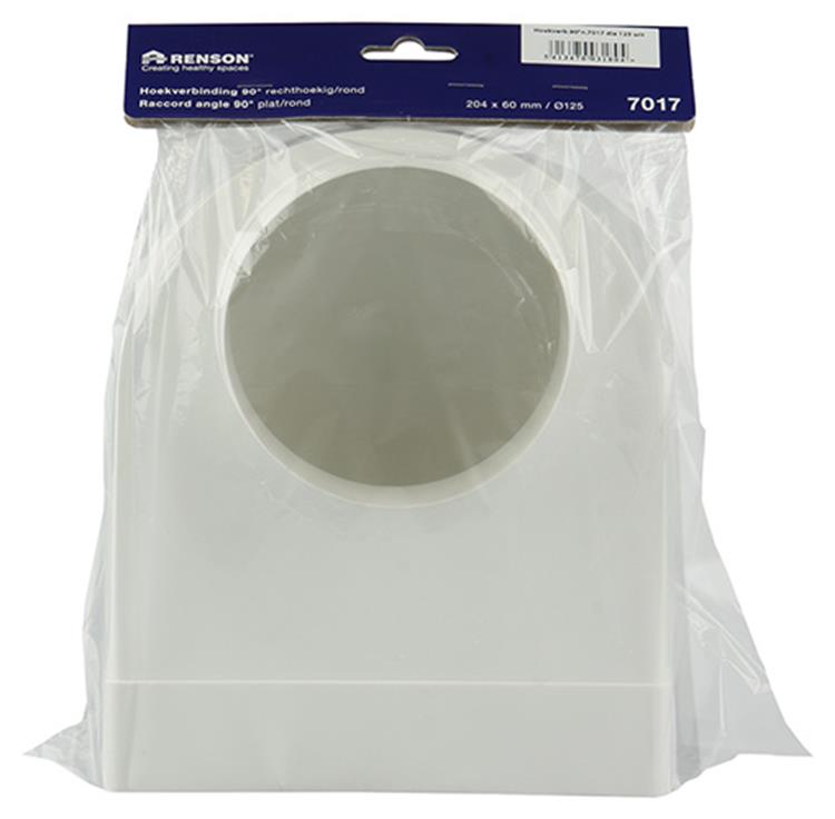 Renson 1006408 - pvc hoekverbinding rechth rond90° 7017 wit ø 125 | 3 stuks