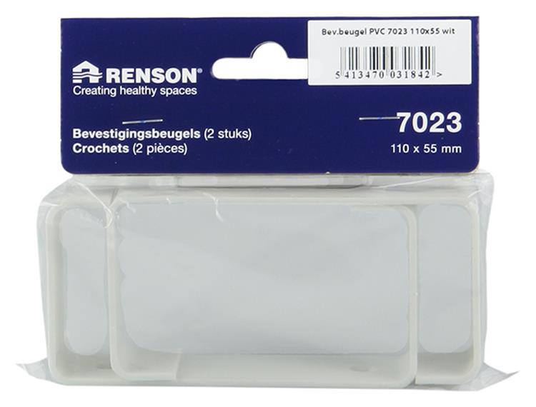 Renson 1006412 - set 2 st.pvc bevestigings- beugels 7023 wit 110x55mm | 5 stuks