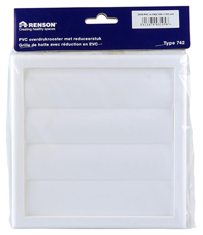 Renson 1006385 - dampkaprooster 4 klep 742 dia pvc ral 9010 ø100-130 | 2 stuks
