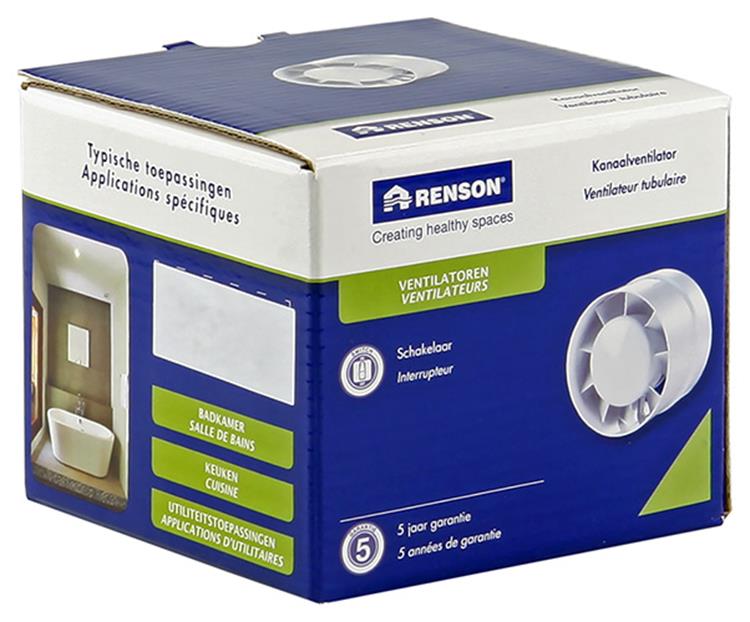 Renson 1006444 - kanaalventilator standaard 7123 wit ø 150 | 2 stuks