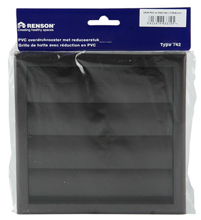 Renson 1006386 - dampkaprooster 4 klep 742 dia pvc ral 8019 ø100-130 | 2 stuks