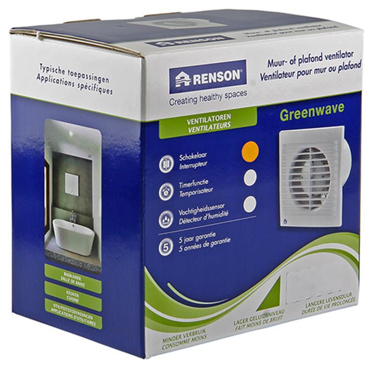 Renson 1006471 - greenwave ventilator standaard9101 wit ø 100 | 1 stuks