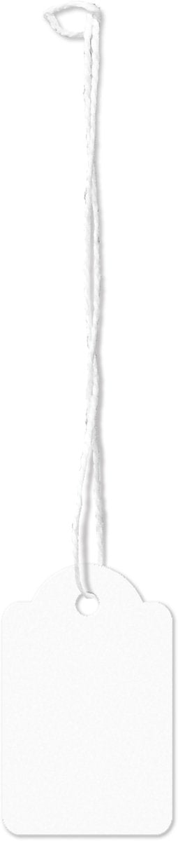 Kangaro draadetiketten - 22x35mm - wit - doos a 250 stuks - prijskaartjes met koord - k-700104