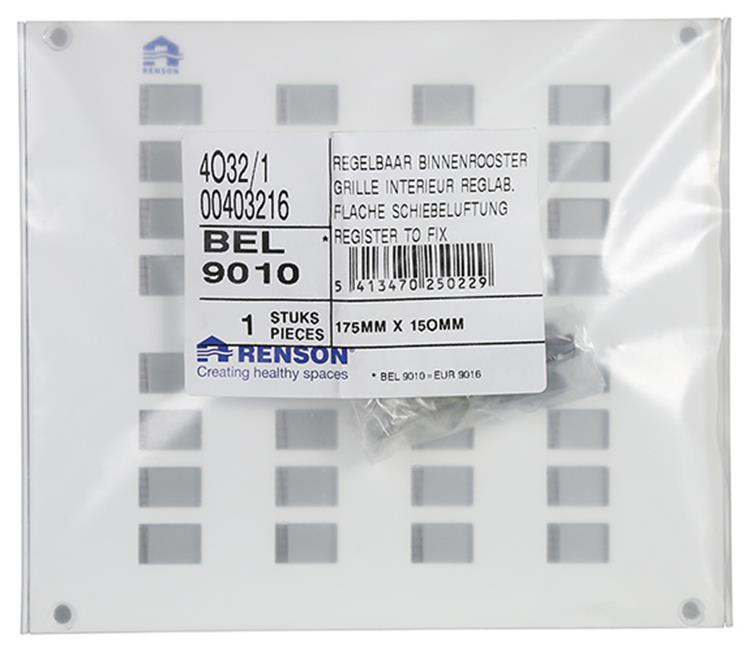 Renson 1006626 - roos.4032 1 ral 9010 175x150mm | 2 stuks