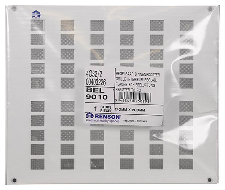 Renson 1006629 - roos.4032 2 ral 9010 240x200mm | 2 stuks