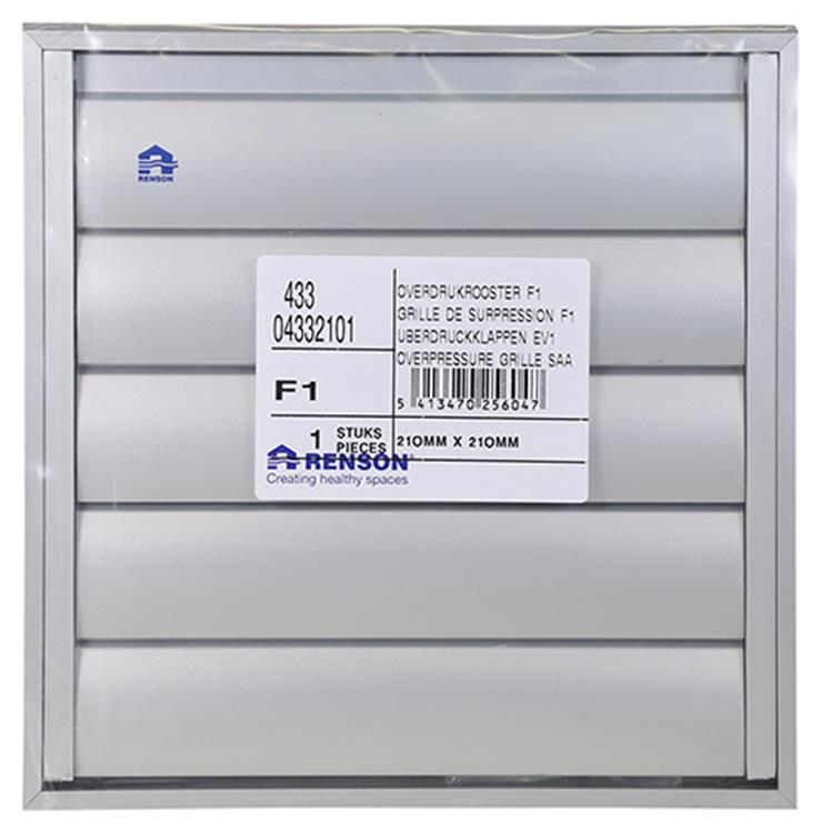 Renson 1013924 - lamellenrooster alu natuur 433 210x210mm | 2 stuks