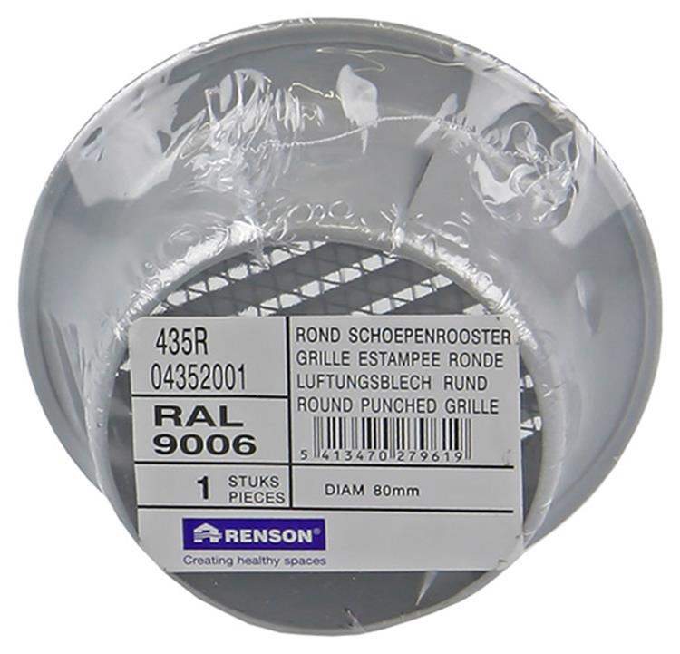 Renson 1008240 - schoepenrooster rond inb. 435 r alu ral 9006 ø 80 | 12 stuks