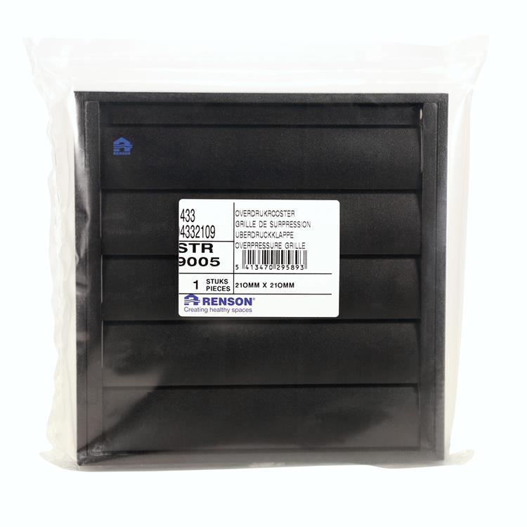 Renson 1057999 - dampkaprooster 433 (210x210) ral 9005 zwart | 2 stuks