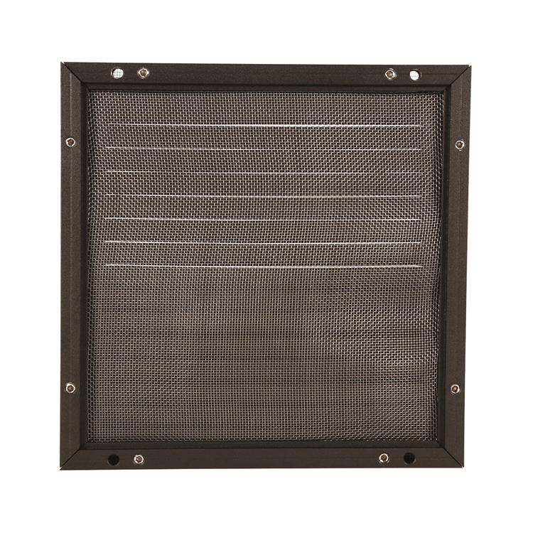 Renson 1058003 - opbouw schoepenr kader gaas 437 (200x200) ral 9005 zwart | 2 stuks