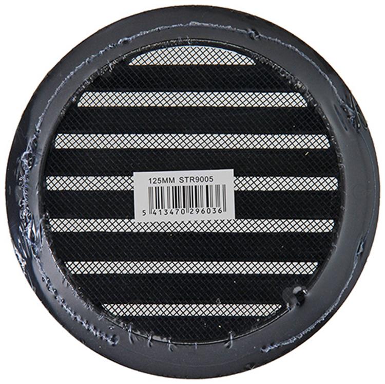 Renson 1057994 - inbouw rond schoepenr met gaas434r dia 125 ral 9005 zwart | 10 stuks
