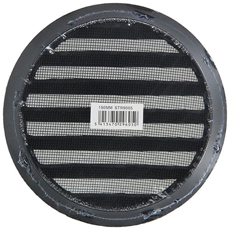 Renson 1057995 - inbouw rond schoepenr met gaas434r dia 150 ral 9005 zwart | 10 stuks