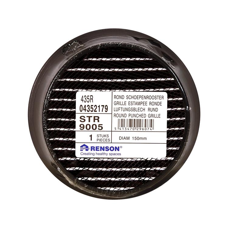 Renson 1057997 - inbouw rond schoepenr met gaas435r dia 150 ral 9005 zwart | 5 stuks