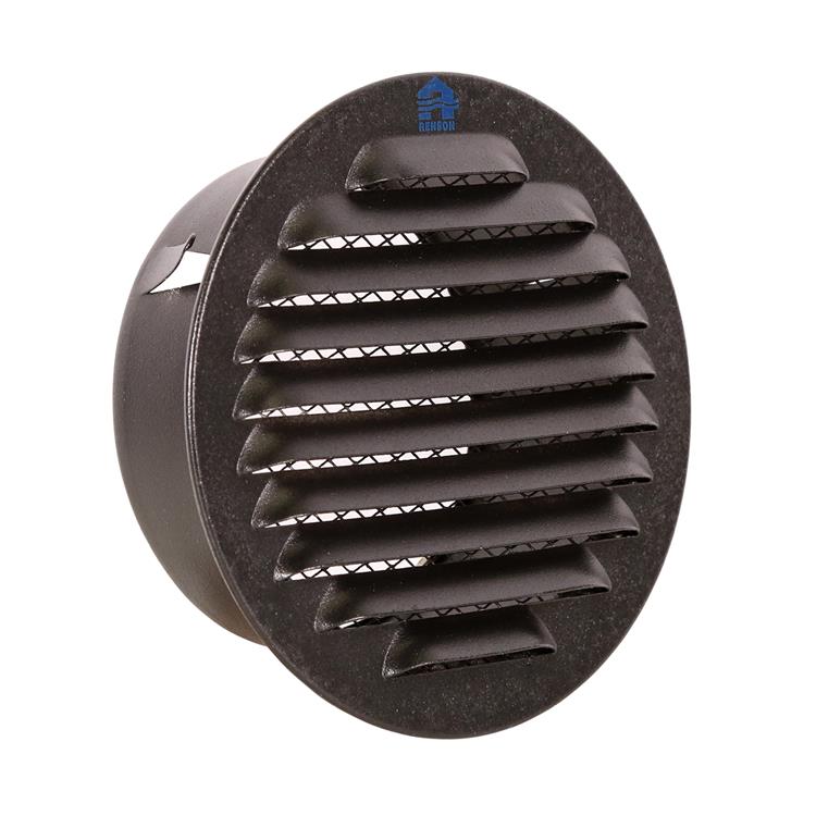Renson 1059761 - inbouw rond schoepenr met gaas435r dia 100 ral 9005 zwart | 8 stuks