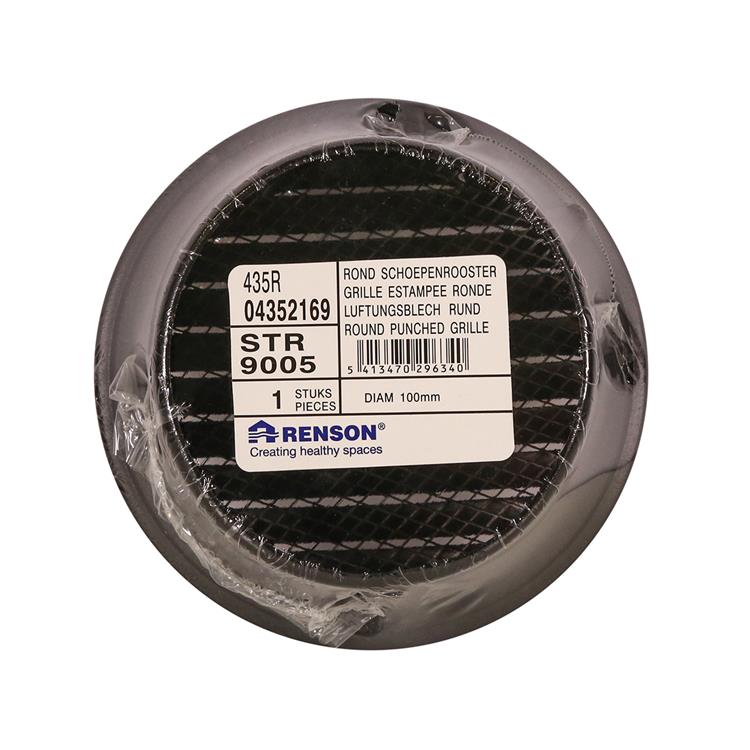 Renson 1059761 - inbouw rond schoepenr met gaas435r dia 100 ral 9005 zwart | 8 stuks