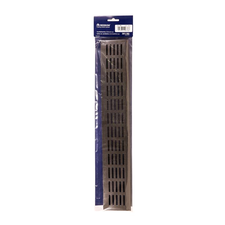 Renson 1059707 - ventilatiestrip 381 80 (500mm)ral 9005 structuur zwart | 2 stuks