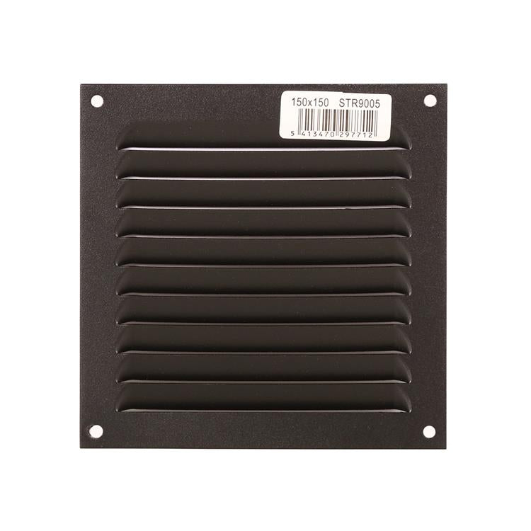 Renson 1061637 - opbouw schoepenrooster 436 150x150 ral 9005 zwart | 10 stuks