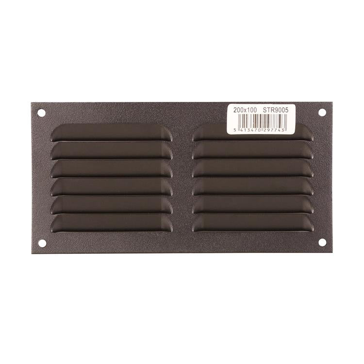 Renson 1061638 - opbouw schoepenrooster 436 200x100 ral 9005 zwart | 10 stuks