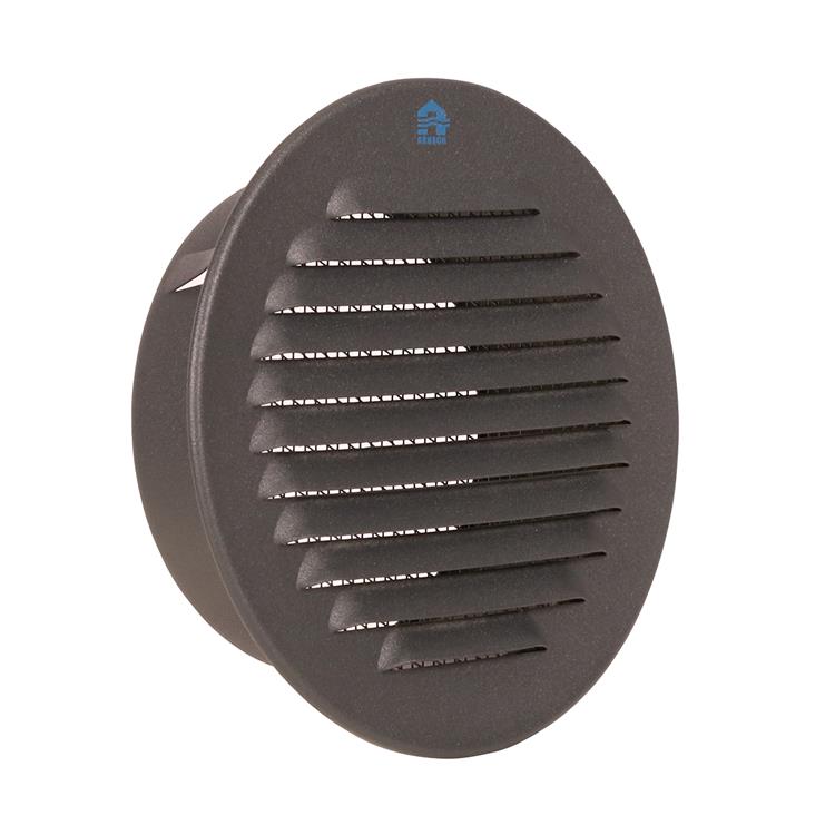 Renson 1062424 - inb.schoepenrooster rond alu 435r (dia 120) structuur 7016 | 5 stuks