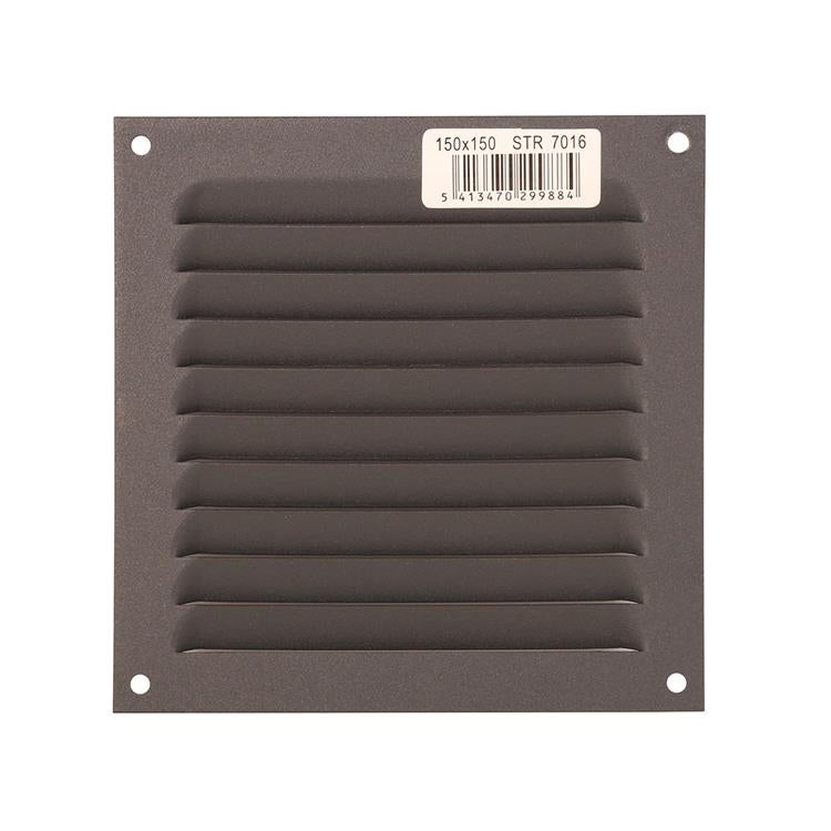 Renson 1062426 - opb.schoepenrooster plat alu 436 (150x150) structuur 7016 | 10 stuks