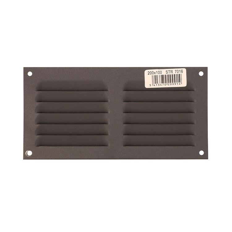 Renson 1062427 - opb.schoepenrooster plat alu 436 (200x100) structuur 7016 | 10 stuks