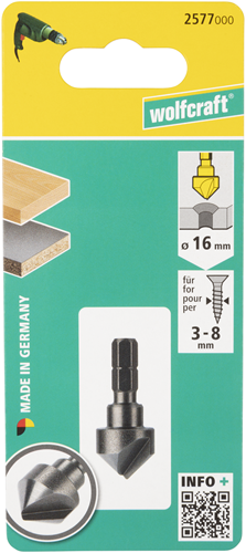 Wolfcraft verzinkboor | ws | 6-kant | ø16mm | 1 stuk - 2577000