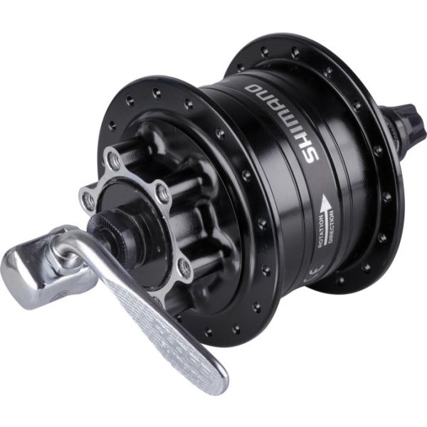 Shimano dh-3d32 naafdynamo 6-bolt quick release - zwart - 36 gaats