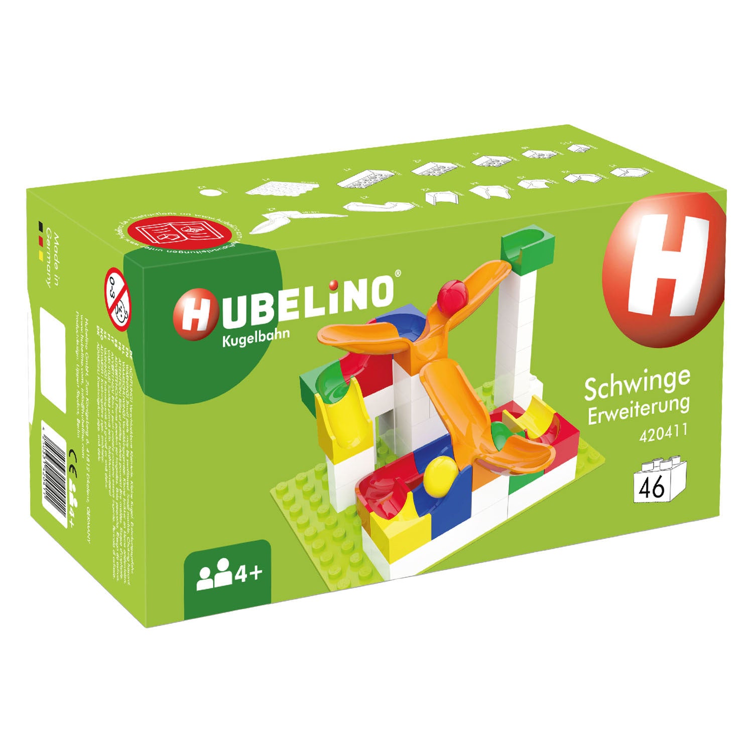 Hubelino knikkerbaan uitbreidingsset schommel, 46dlg.