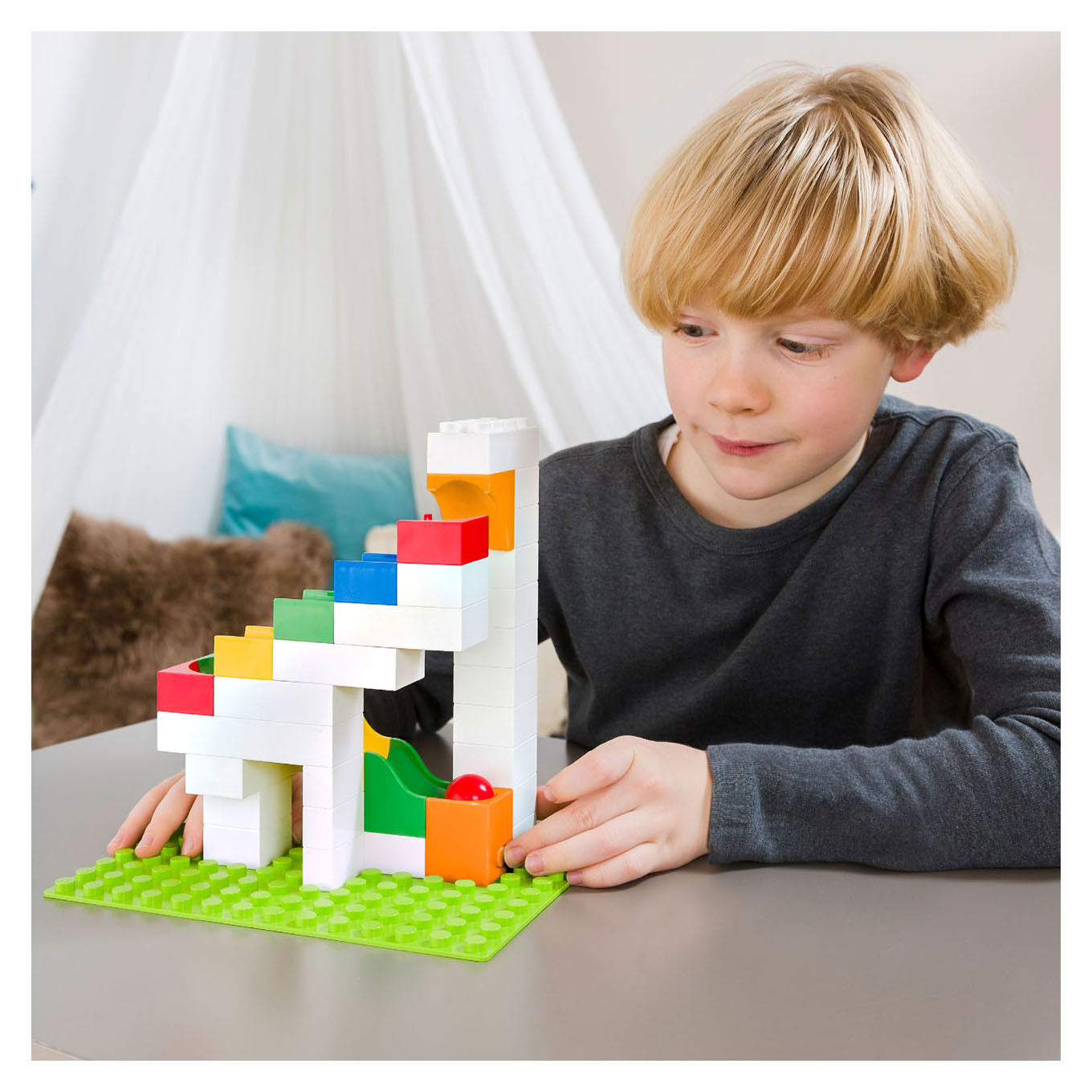 Hubelino knikkerbaan uitbreidingsset katapult - 41dlg.