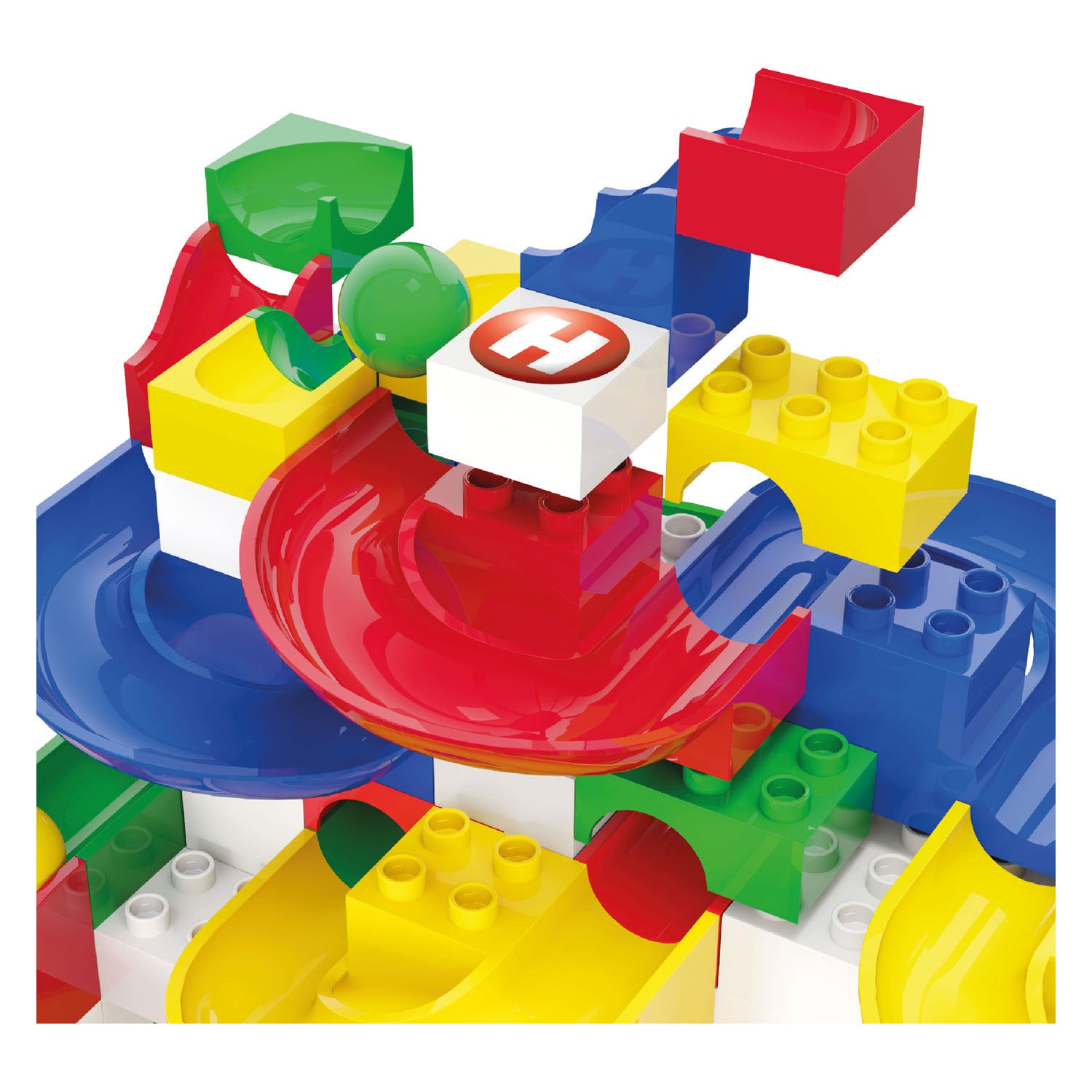 Hubelino knikkerbaan maxi bouwset - 213dlg.