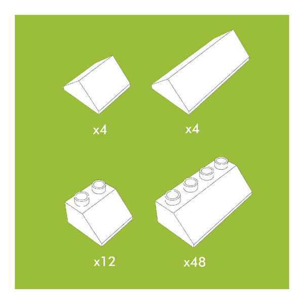 Hubelino Roof Tile Block Set - 68 pcs.