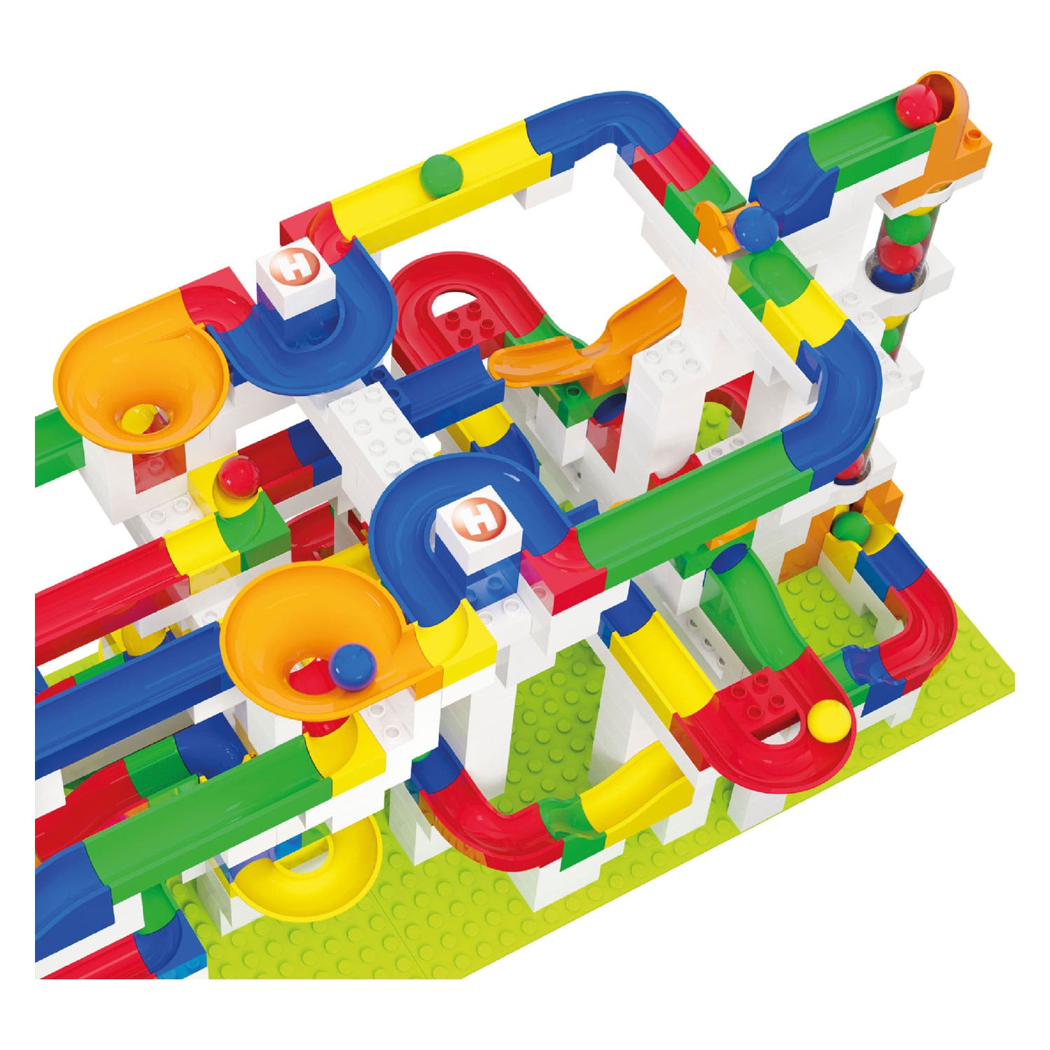 Hubelino knikkerbaan mega bouwset, 585dlg.