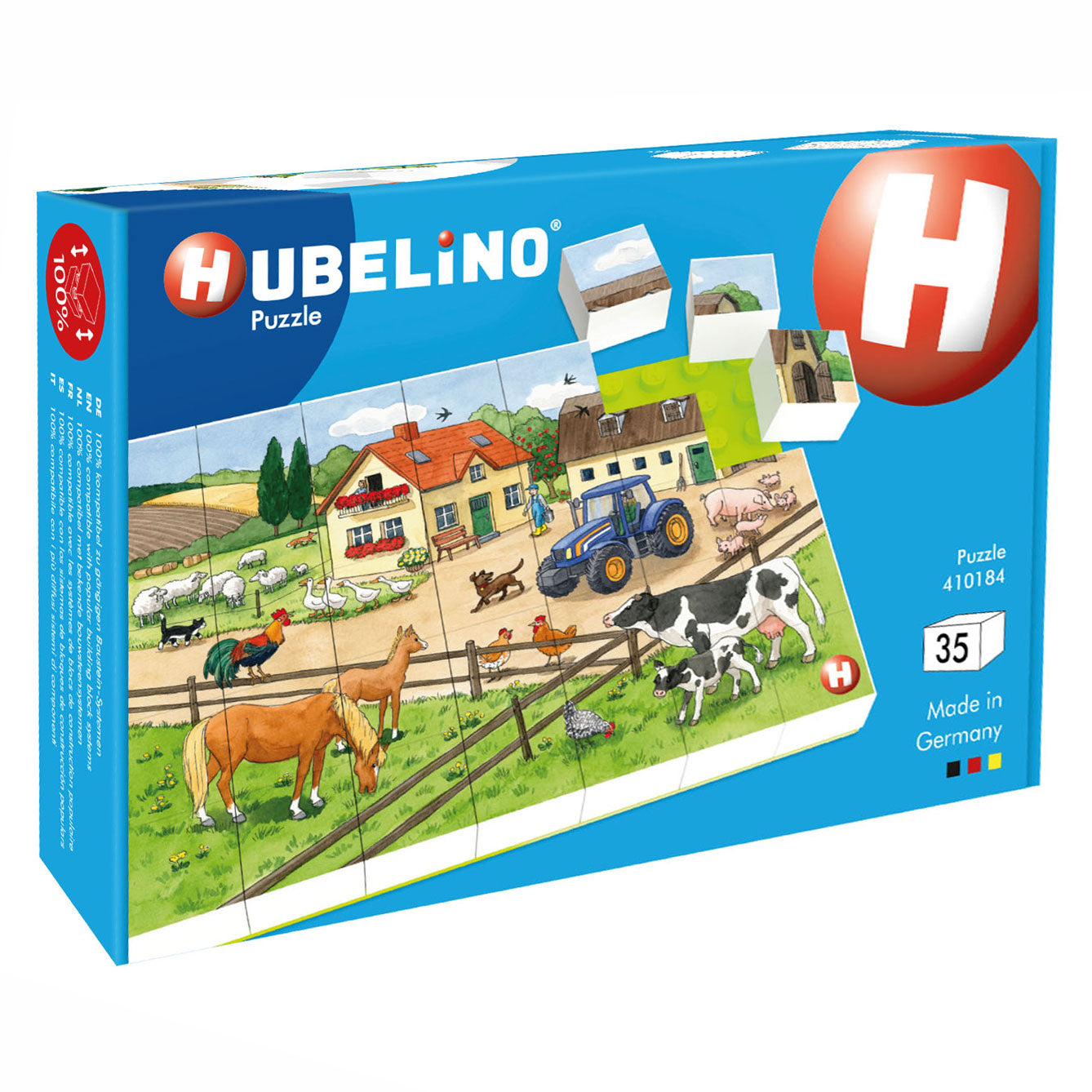 Hubelino blokpuzzel leven op de boerderij - 35st.