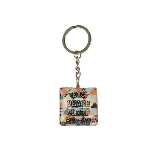 Gerkimex sleutelhanger glas met tekst 3,5x3,5x2cm