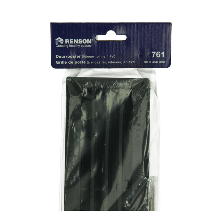 Renson 1069741 - deurrooster pvc 761 450x90 zwart | 2 stuks